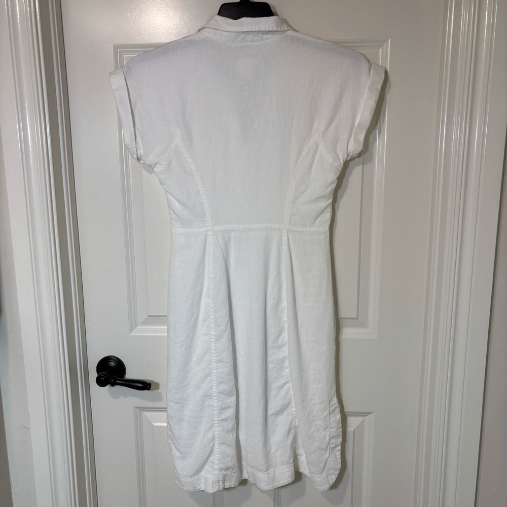 Anthropologie Maeve Women’s Elspeth Linen Button Up Shirtdress White 6P - Picture 7 of 9